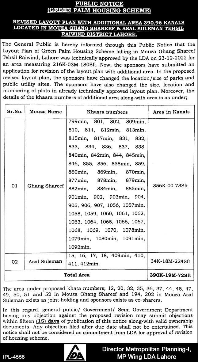Lahore Development Authority Tender Notice